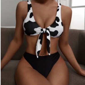 Cow Print Bathing Suit Top